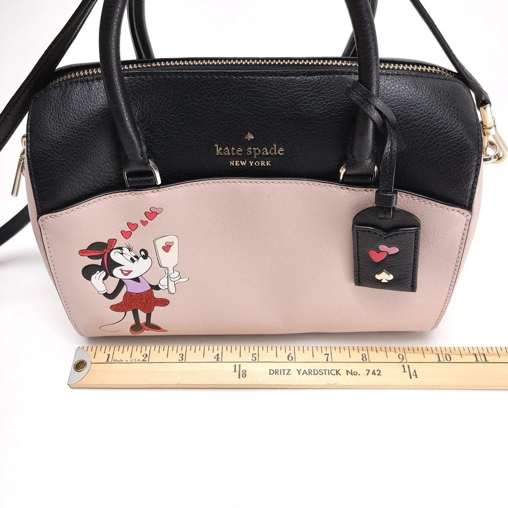 Kate Spade Disney Minnie Mouse Satchel‎ Crossbody Bag Black Pink Leather K4760